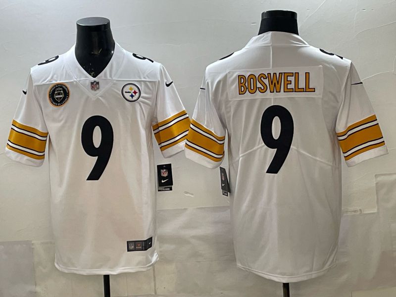 Men Pittsburgh Steelers #9 Boswell White 2025 Nike Limited NFL Jersey style 04